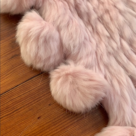 Pink Rabbit Fur Poncho - Picture 3 of 3